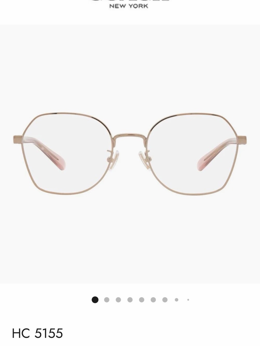 5155 Coach Women’s Gold Metal Frame Eyeglasses with Pink Tips